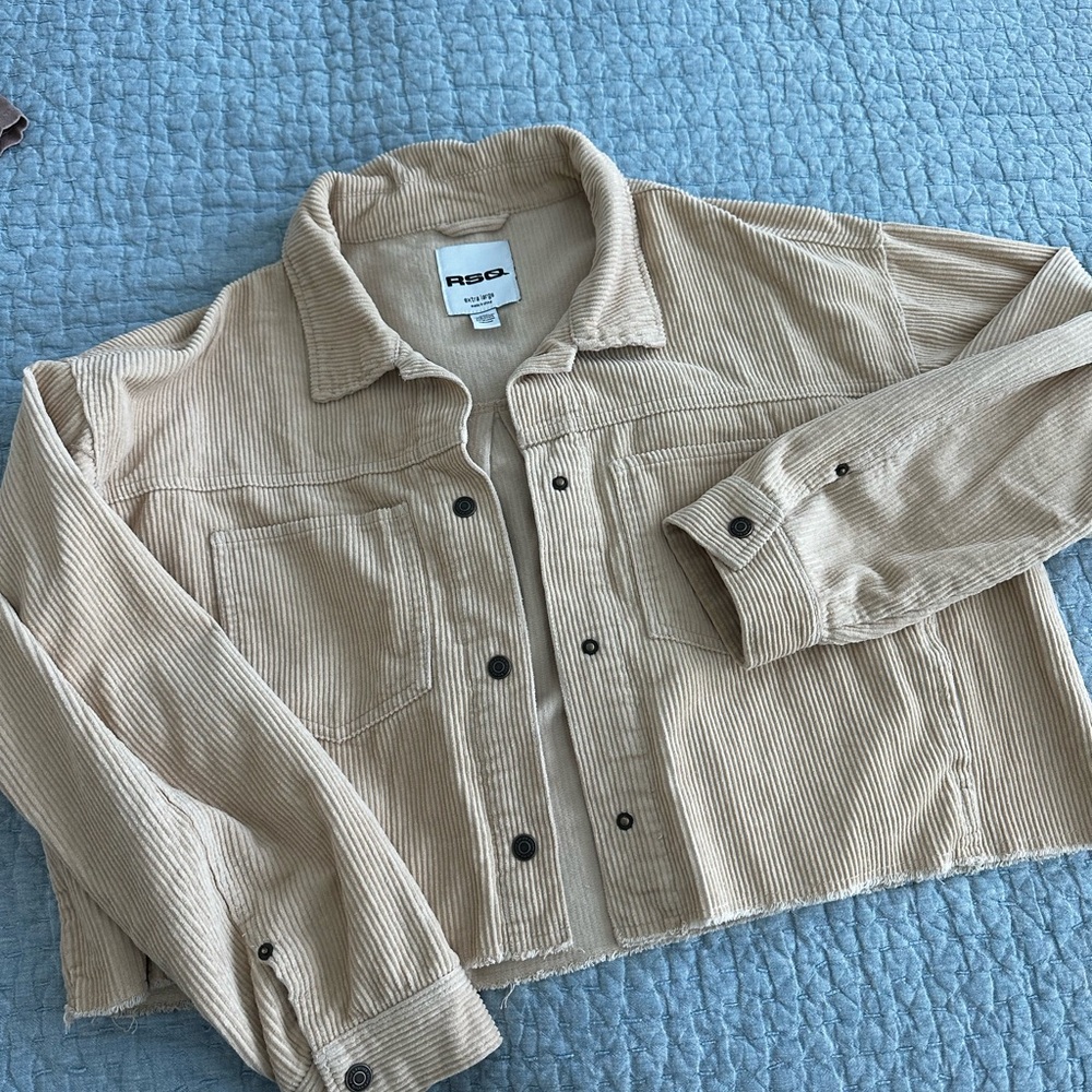 Women’s RSQ Tan Corduroy Jacket (Cropped) - Worn once.